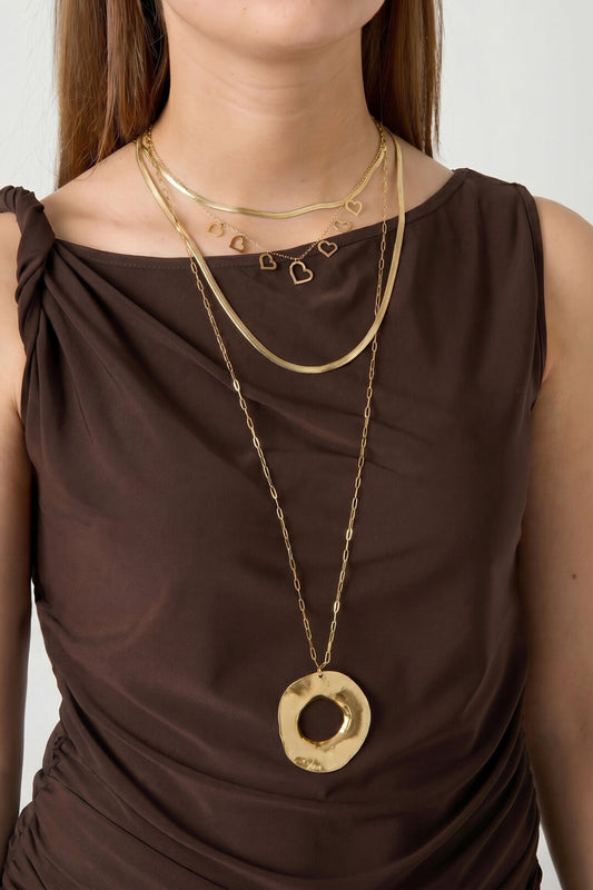 Collana lunga con pendente Aura
