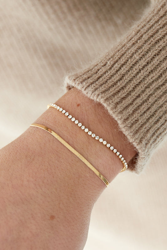 Bracciale doppio con zirconi