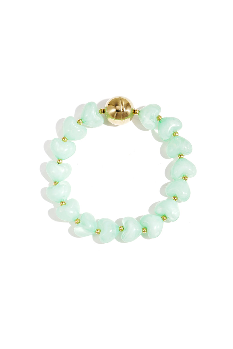 Bracciale statement con perline a forma di cuore