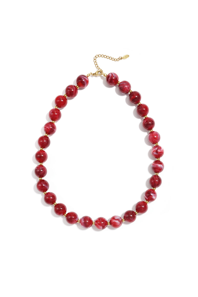 Collana di perline con perle dorate da 135 mm