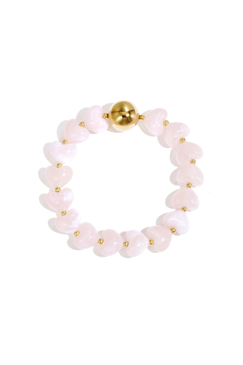 Bracciale statement con perline a forma di cuore