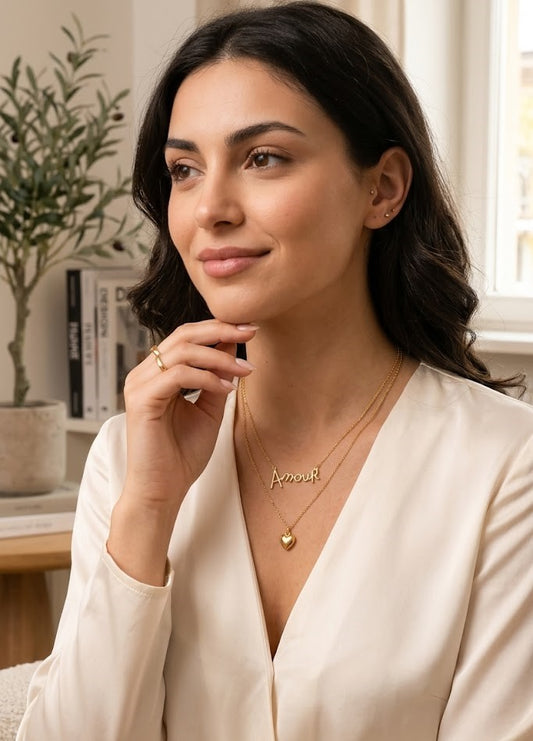 Collana a strati amour con cuore