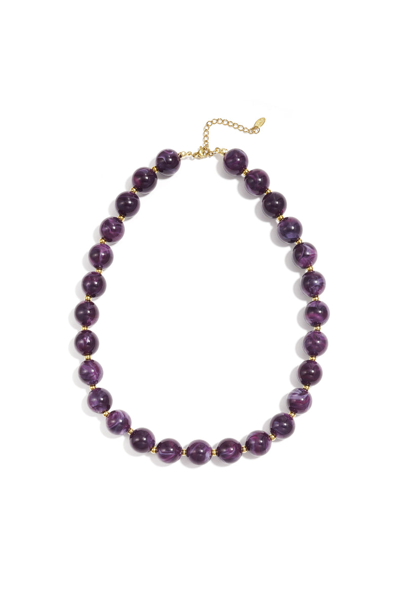 Collana di perline con perle dorate da 135 mm