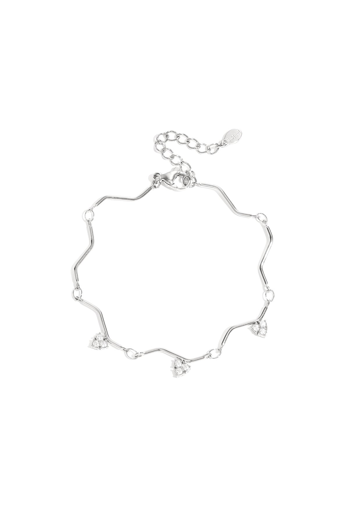 Bracciale con motivo a zigzag e pietre