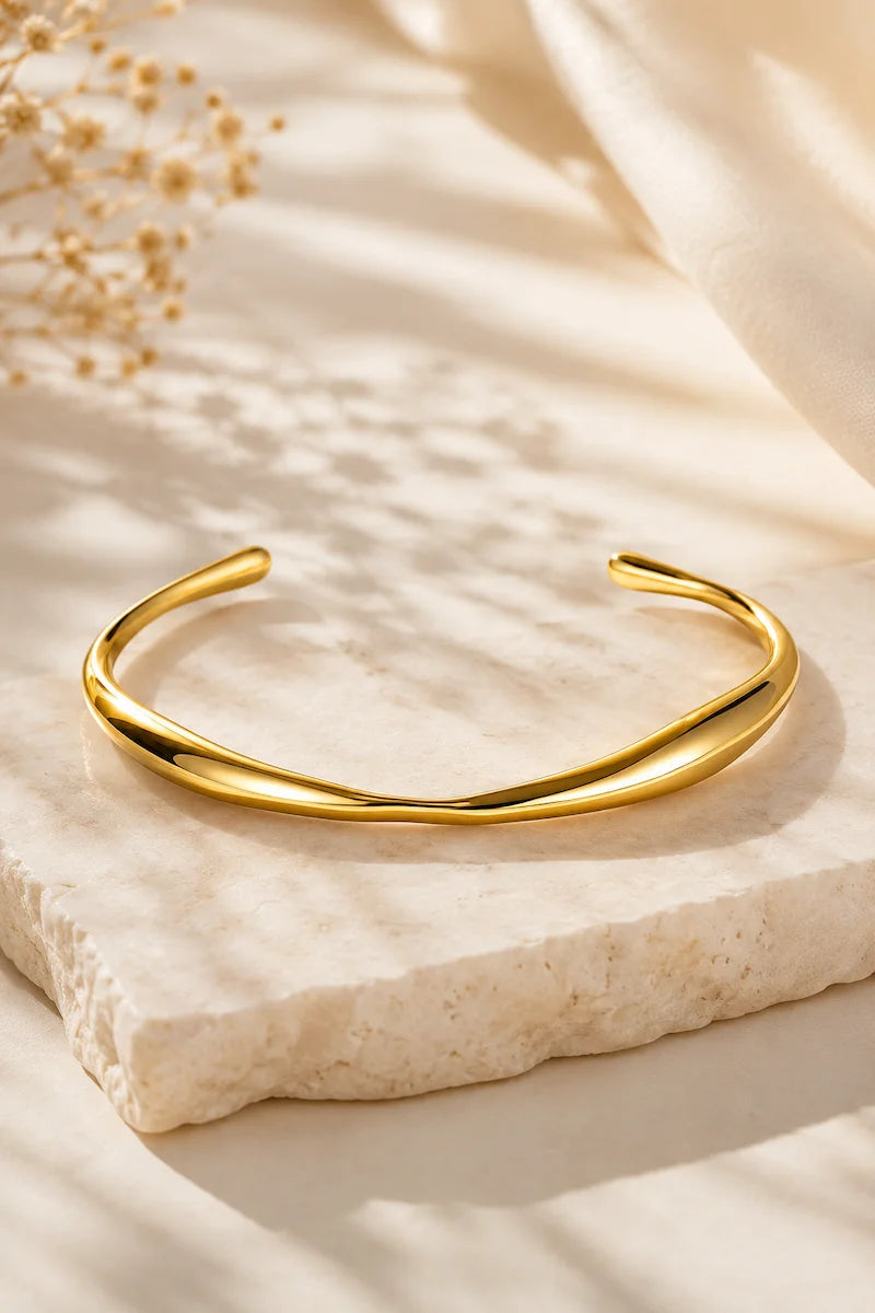 Bracciale Rigido in Acciaio Gold