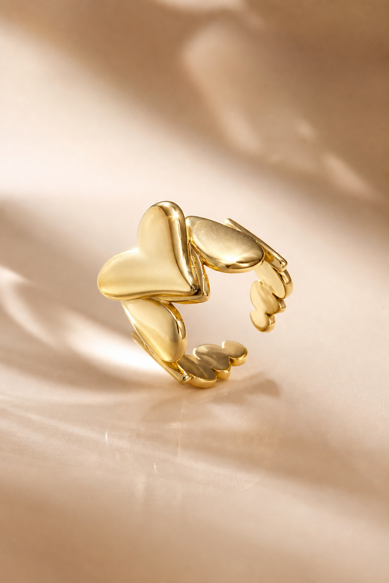 Anello goccia e cuore