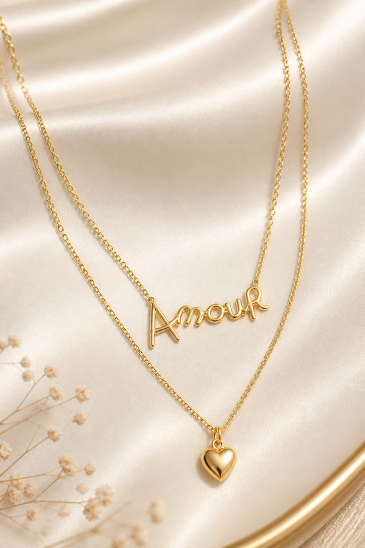 Collana a strati amour con cuore
