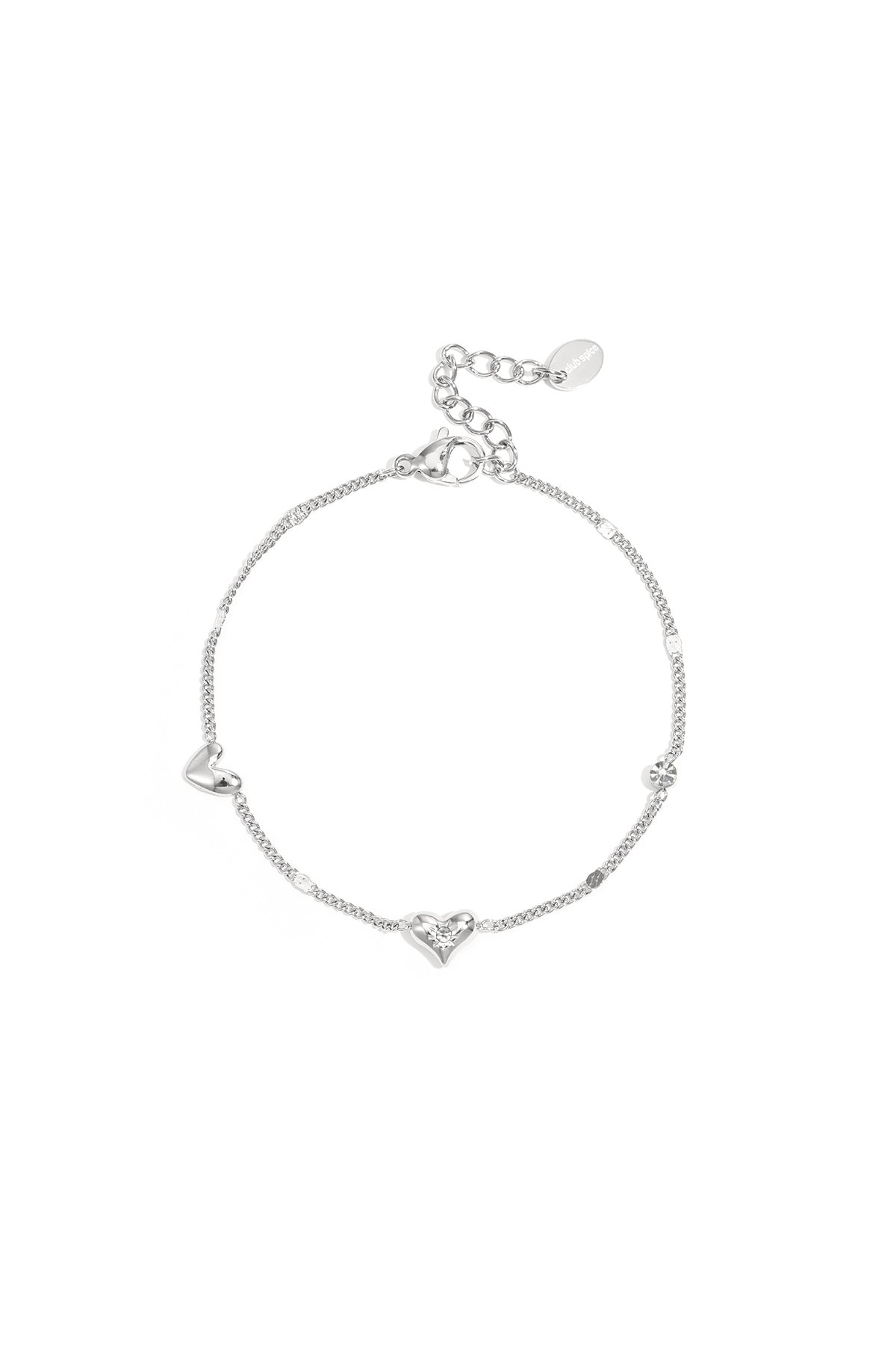 bracciale con motivo a cuore e pietra