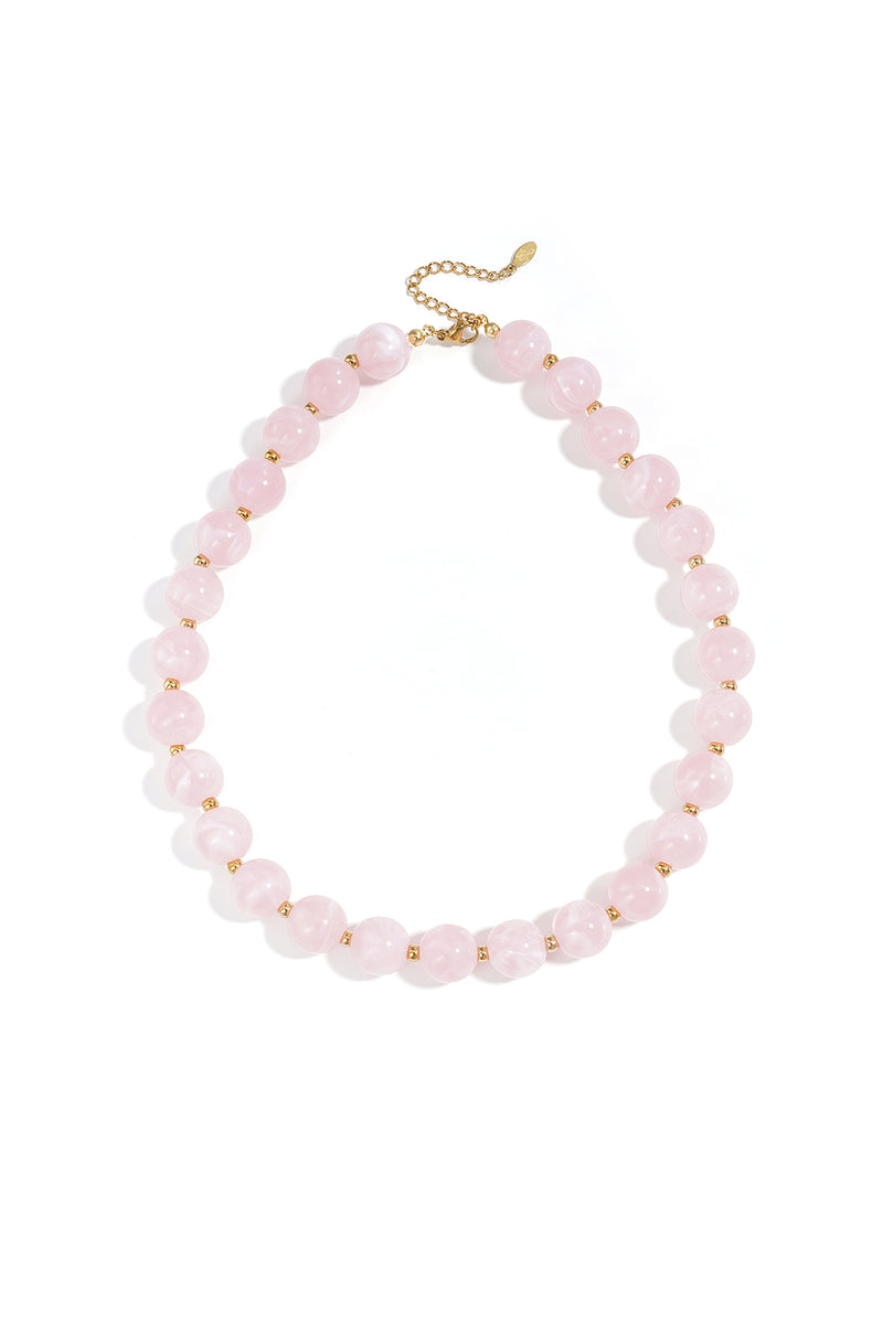 Collana di perline con perle dorate da 135 mm