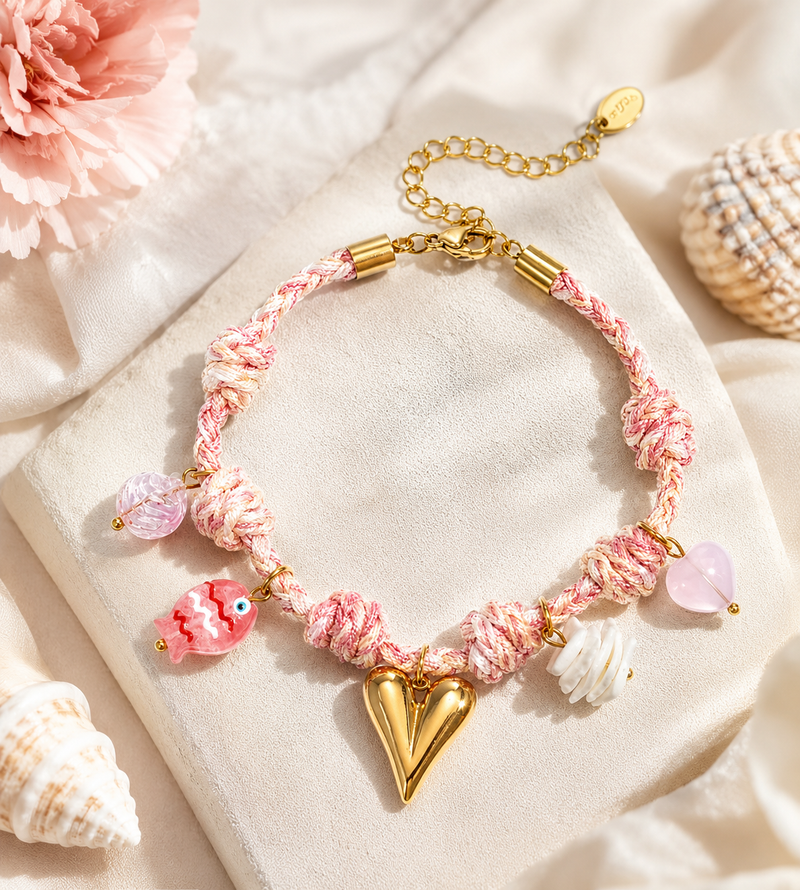 Braccialetti con ciondoli in corda
