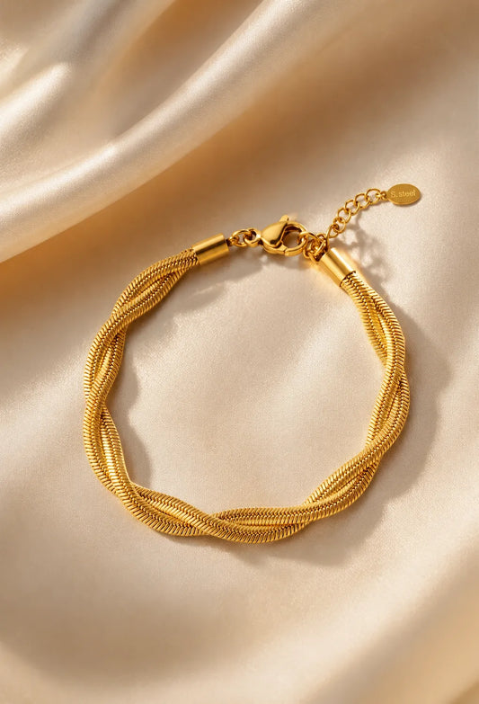Bracciale Intrecciamo in acciaio Gold