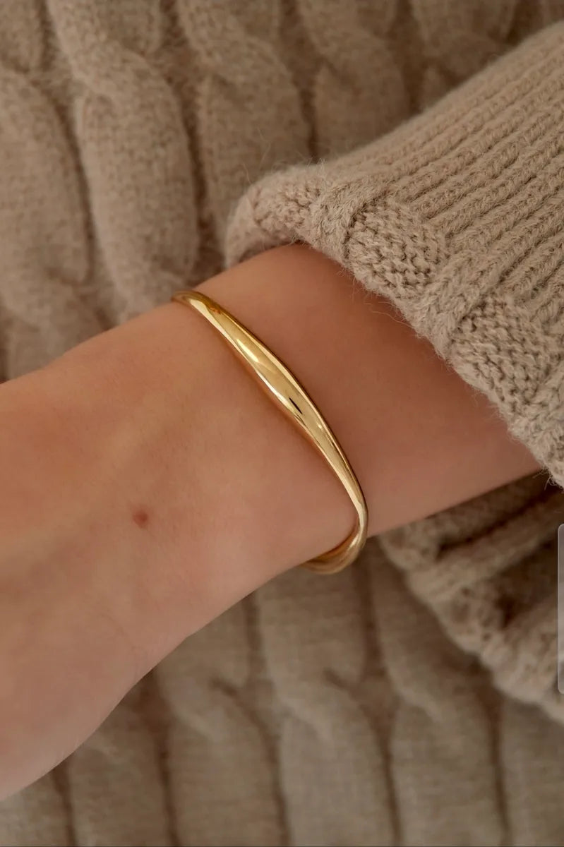Bracciale Rigido in Acciaio Gold