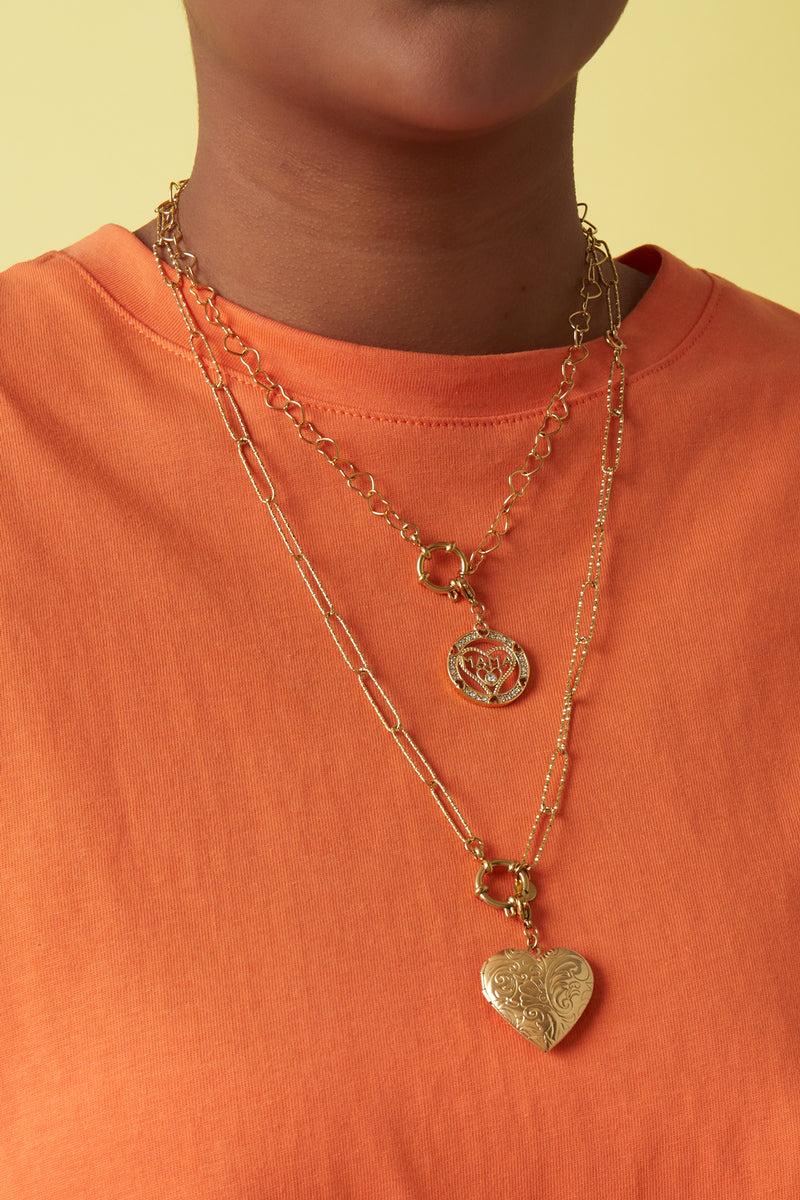 Collana e bracciale 2 in 1 con maglie testurizzate