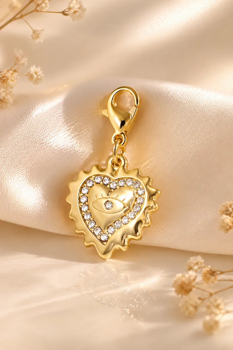 Ciondolo Cuore Dorato con Zirconi