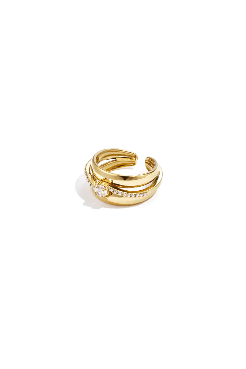 Anello a strati con pietre